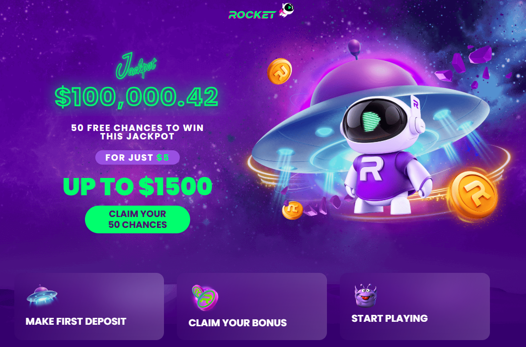 Casino Rocket $5 deposit bonus
